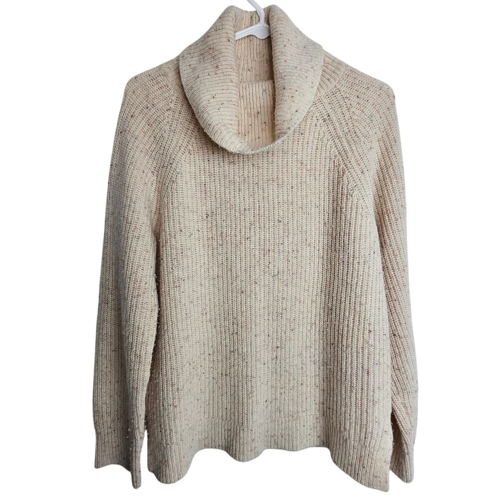 J. Crew Womens Lambswool Turtleneck Sweater Sz M Classic Quiet Luxury Minimalist